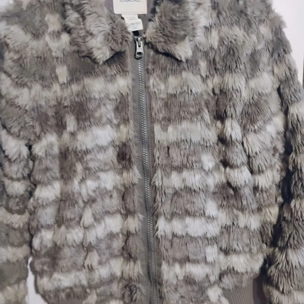 Cherokee Kids Faux Fur Jacket - Brown and Gray